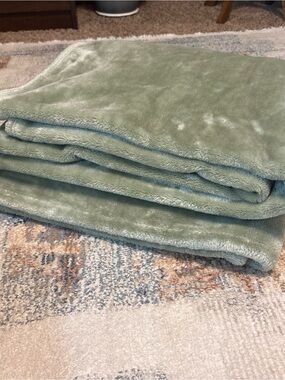 T.J.Maxx Plush Sage Green Throw Blanket